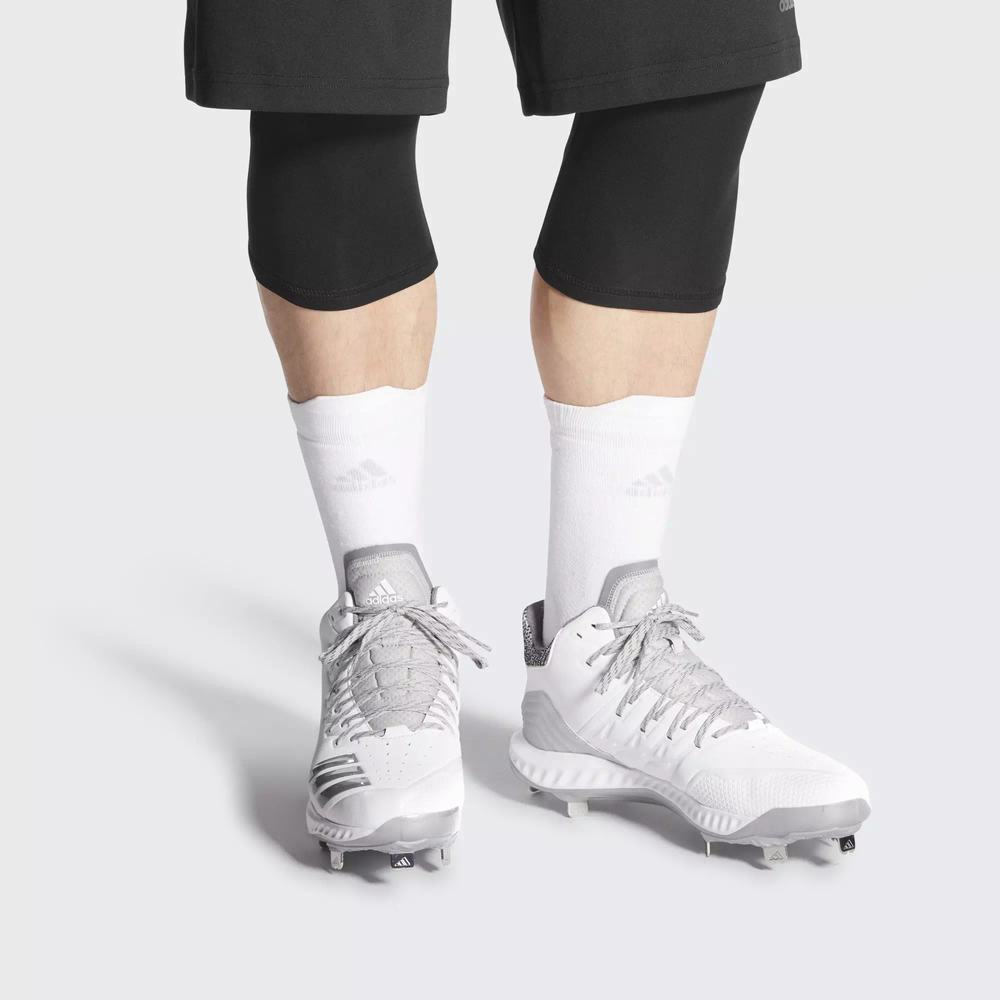 Adidas Icon Bounce Mid Spikes De Beisbol Blancos Para Hombre (MX-44047)